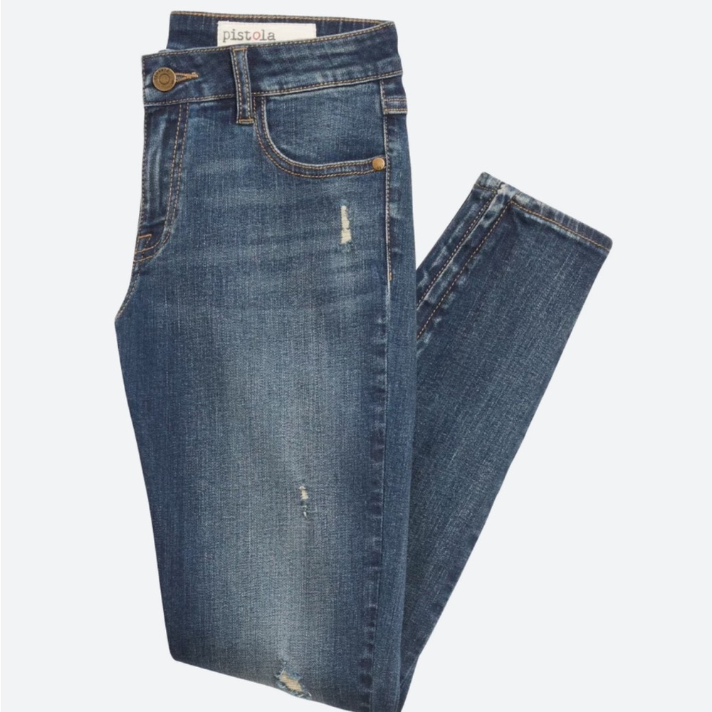 Pistola Tory Distressed Ankle Zip Skinny Jean